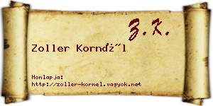 Zoller Kornél névjegykártya
