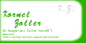 kornel zoller business card